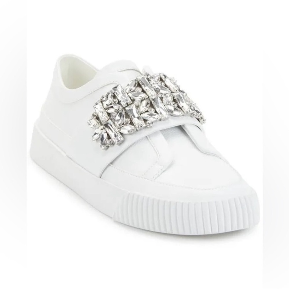 Karl Lagerfeld White Crystal Embellished Sneakers